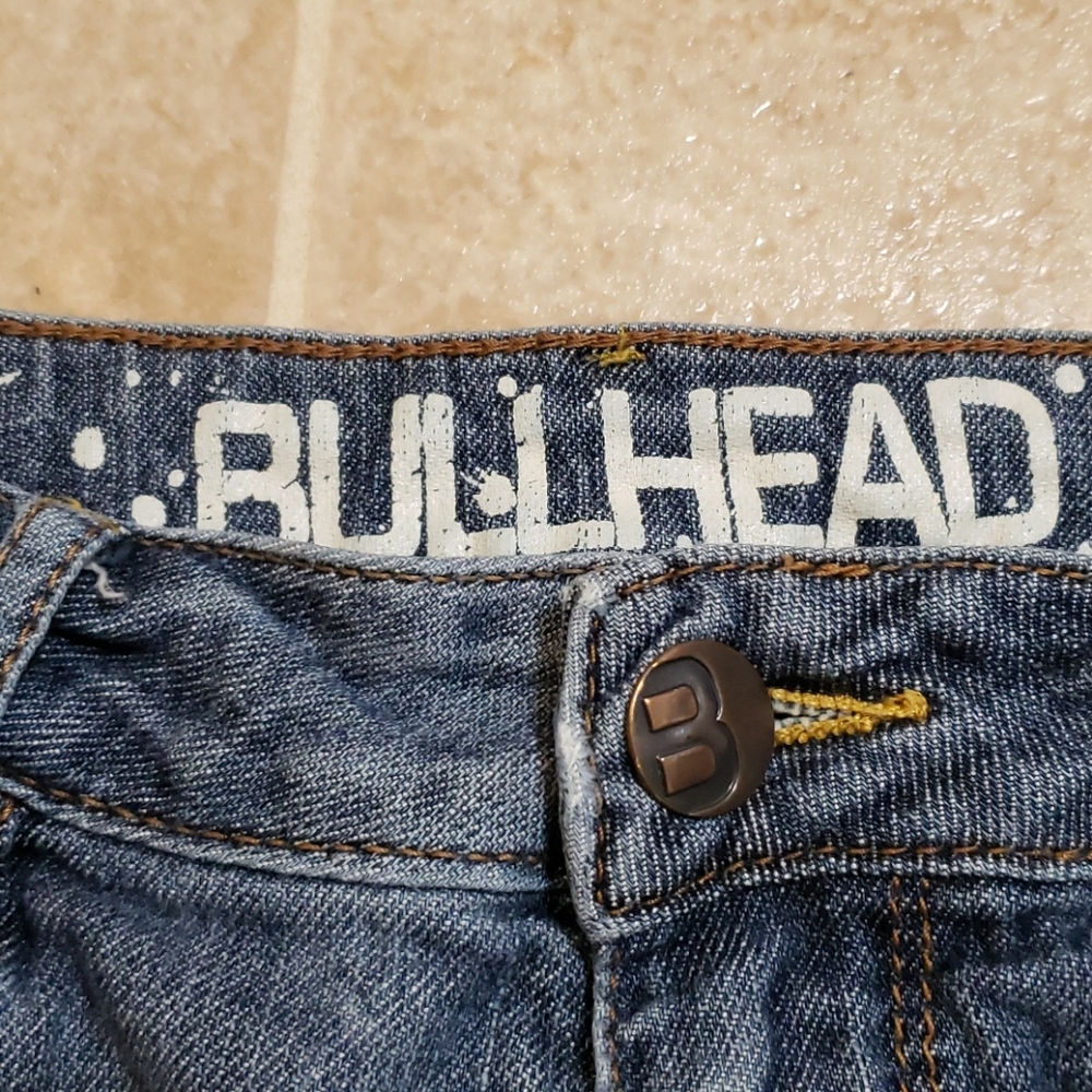 PAC Sun Bullhead Cut-Off Jean Shorts Juniors Size 5 Blue Denim - Picture 3 of 9